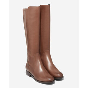 Cole Haan Noelle Riding Boots 5.5 Brown NWOT Leather Tall Knee High Academia